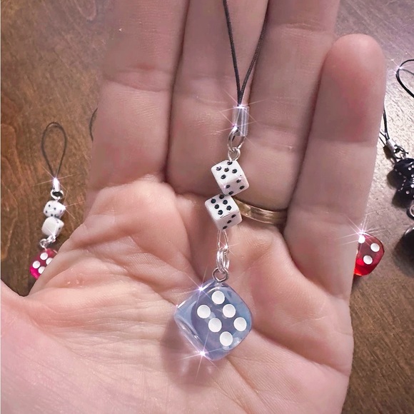 Unique Phone Charm,/ Dice Charm backpack / Dice Gift / Phone Charm Artisan - Picture 7 of 14